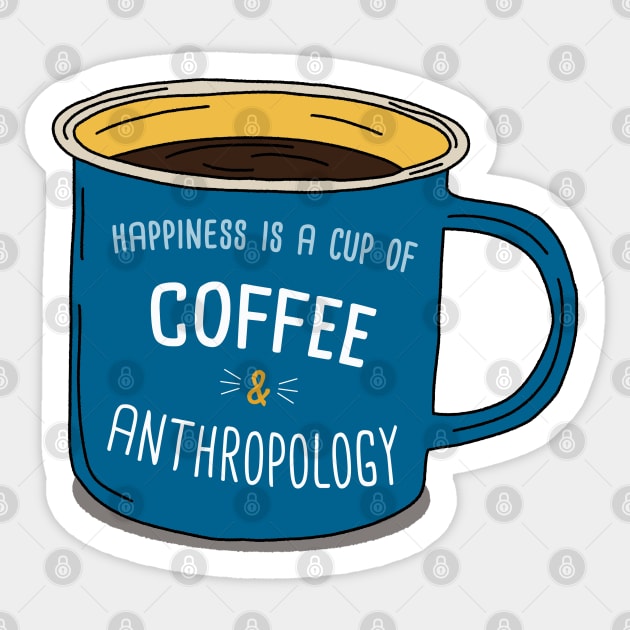 Coffe And Anthropology Sticker by orlumbustheseller